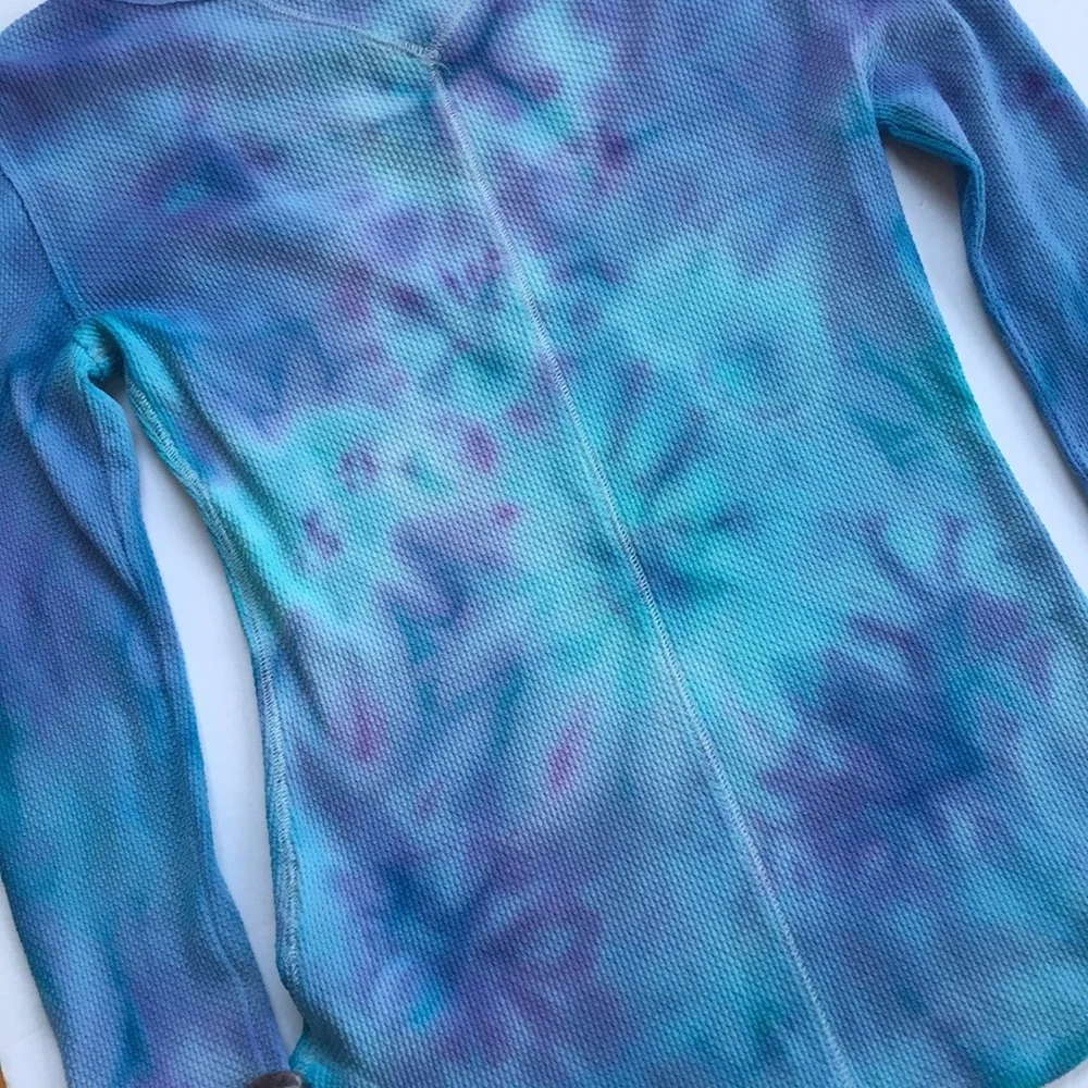 FPxDP Custom Tie Dye Rare Cuff Thermal Top Art School Sweater Colorful Medium M